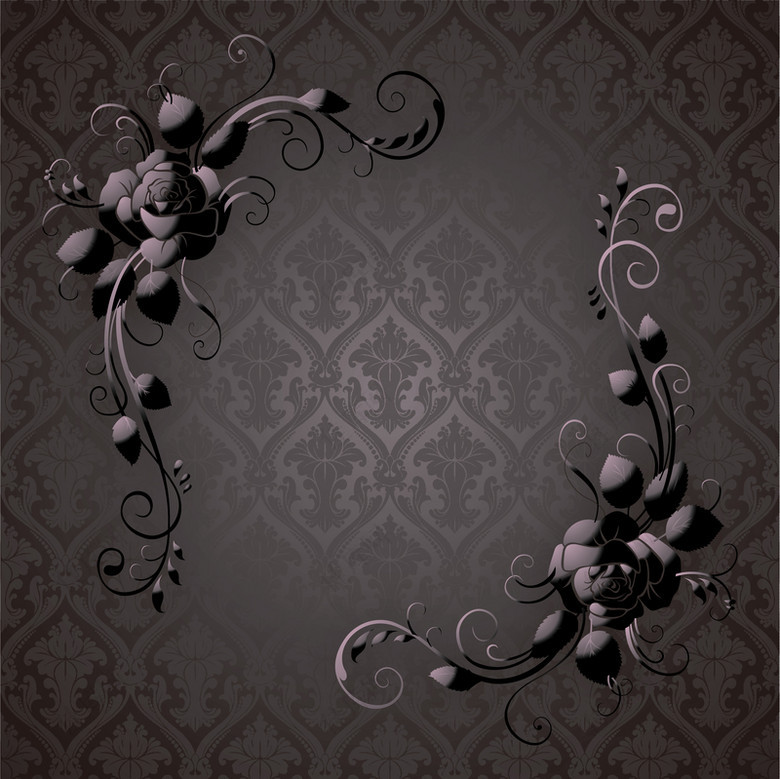 黑色玫瑰装饰商务画册背景素材