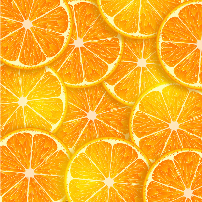 橙色橘子片背景