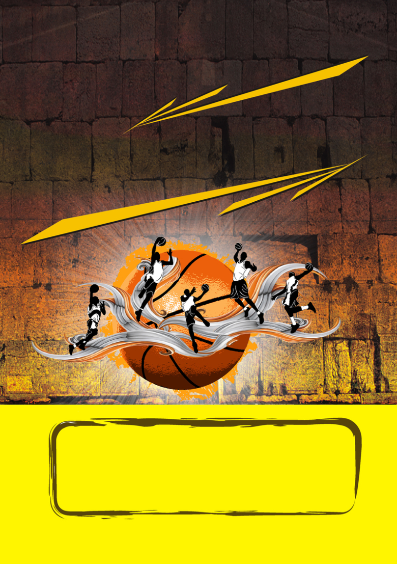 砖墙复古酷炫篮球赛海报背景素材