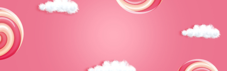 粉色云朵糖果海报背景