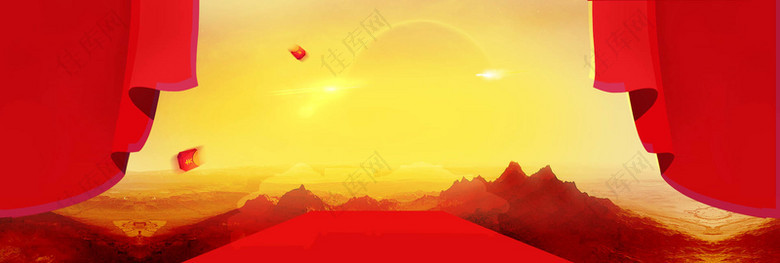 年货节大气激情狂欢红色淘宝海报背景