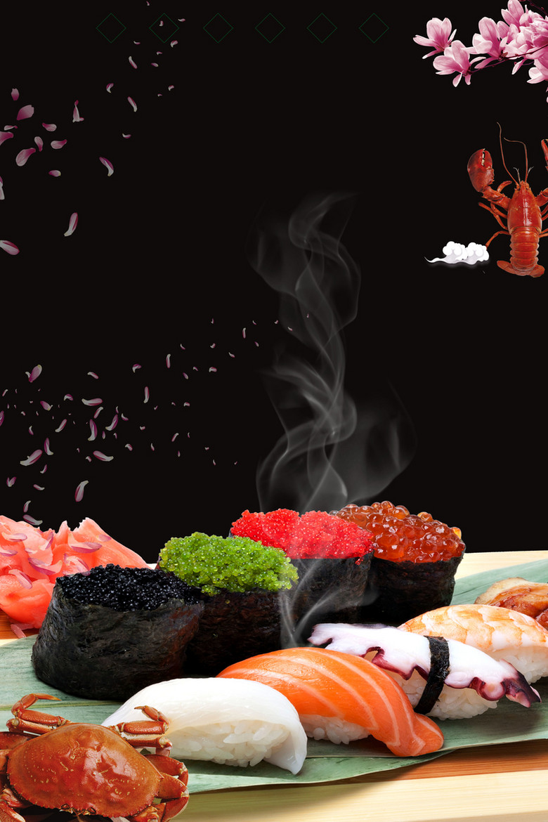 营养日本寿司美食海报