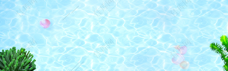 暑假泳池文艺波光粼粼蓝色背景