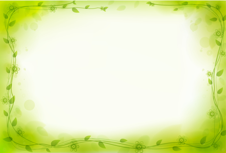 绿色手绘树叶边框背景