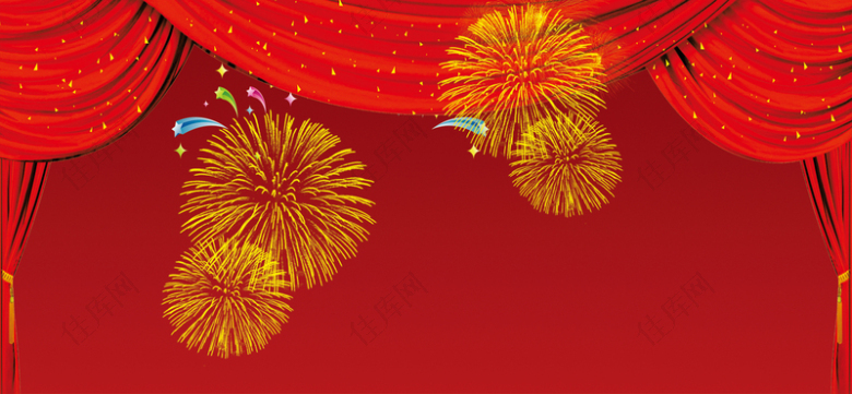 新年周年庆红色喜庆海报背景