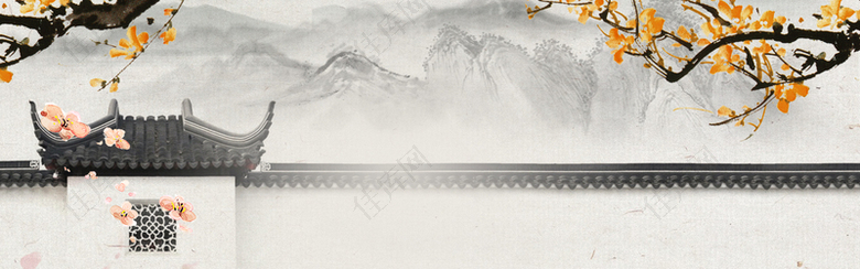 简约中国风banner海报设计背景