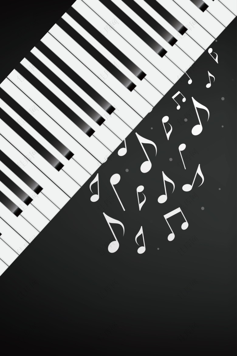 创意钢琴琴键钢琴培训音乐海报背景素材