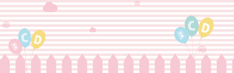 粉色卡通条纹格纹童装banner