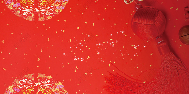 中国风线团红色背景素材