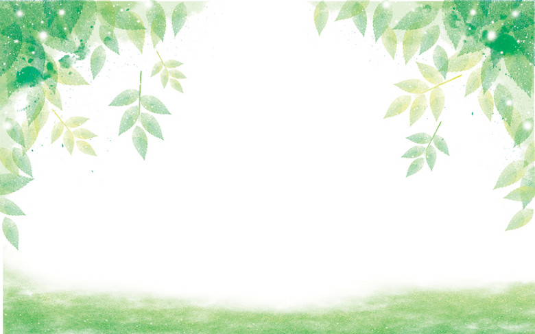 绿色手绘叶子背景