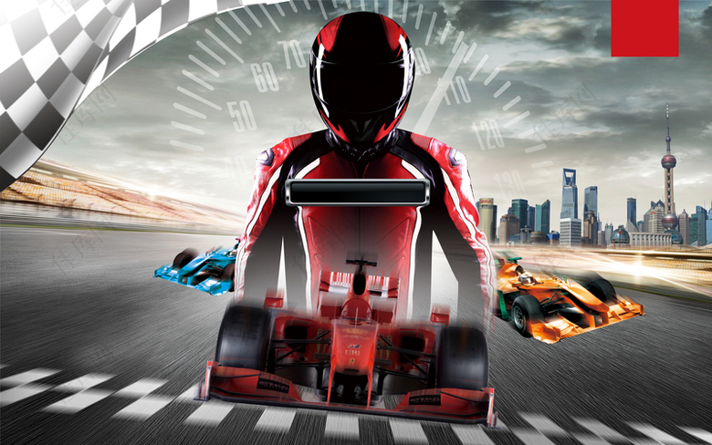 F1赛车速度与激情海报背景素材