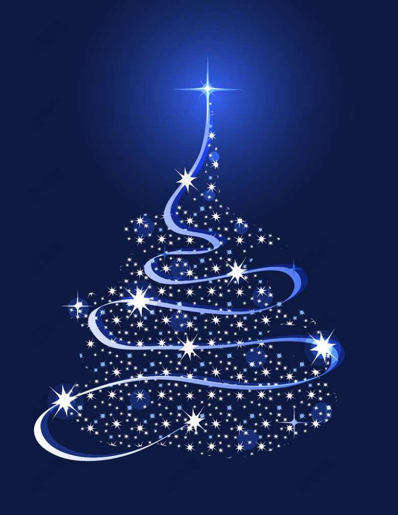 圣诞节圣诞树装饰闪亮群星