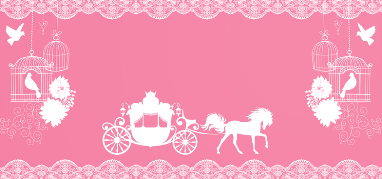 蕾丝婚礼浪漫粉色banner背景