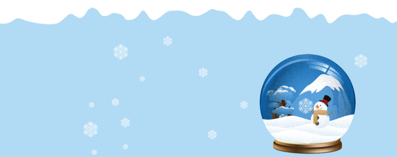 圣诞节雪球可爱卡通蓝色banner