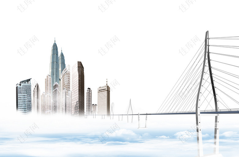高架桥高耸云端直通城市的