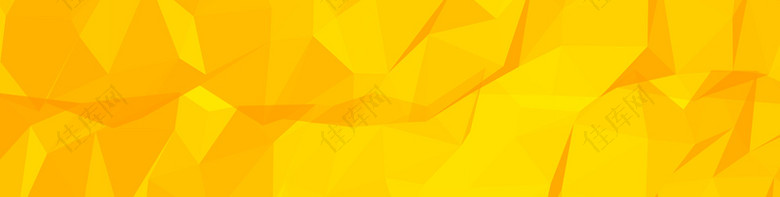黄色扁平几何立体块背景banner