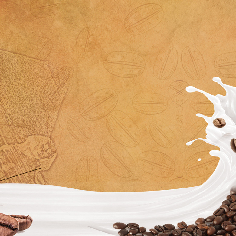 咖啡冲剂饮料手绘PSD分层主图背景素材