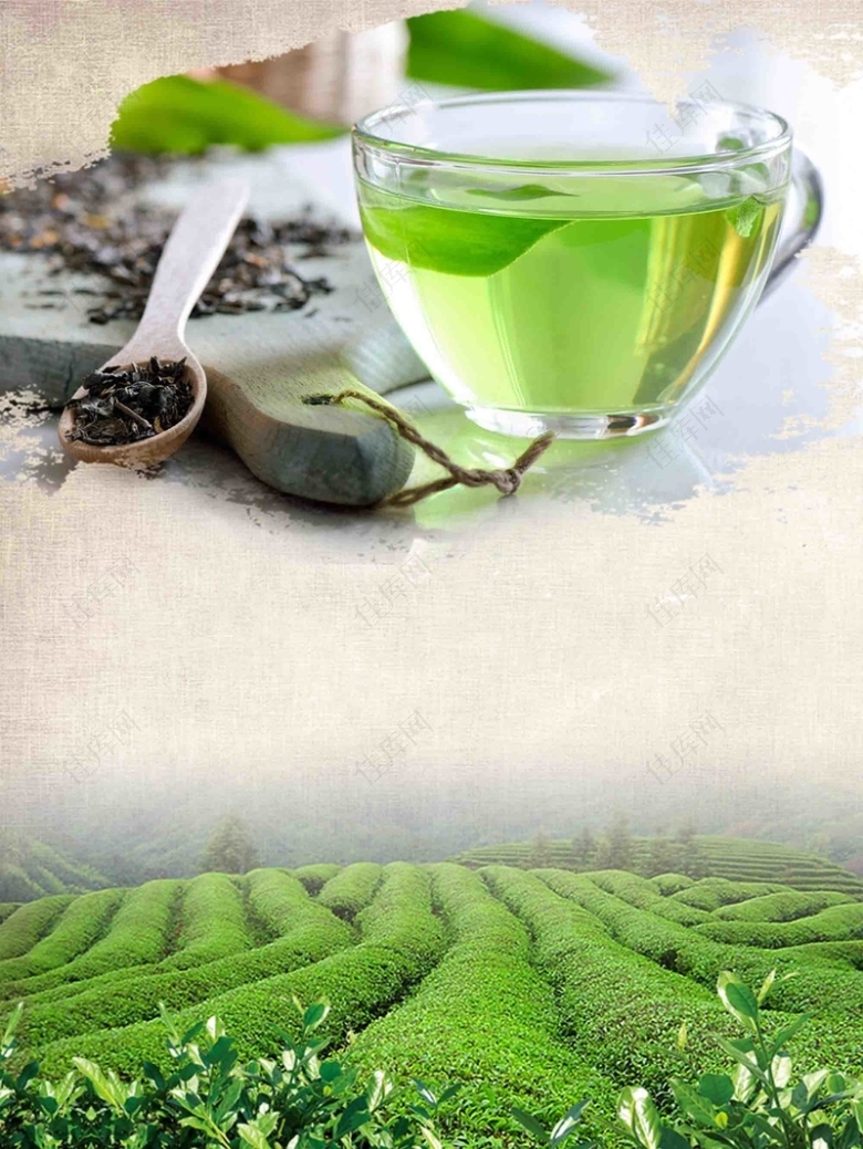 春茶茶文化海报背景模板