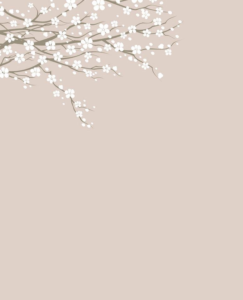 矢量日系手绘樱花背景素材