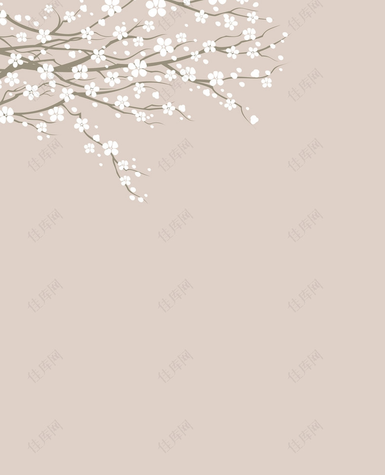 矢量日系手绘樱花背景素材
