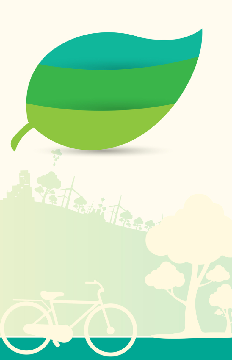 绿叶扁平化植树节海报设计背景