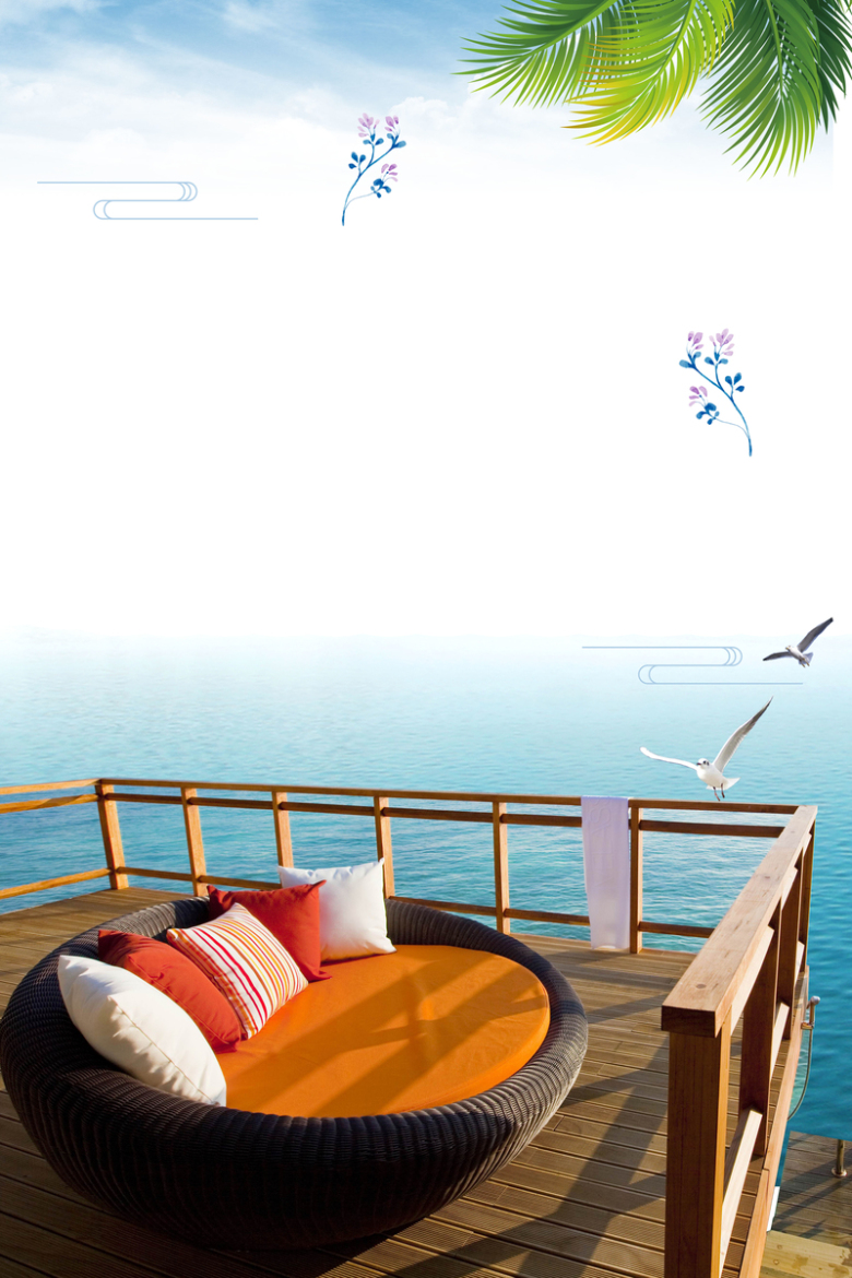 马尔代夫蜜月旅行海报背景素材