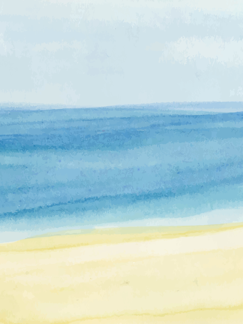 卡通手绘夏季海滩清凉上新背景素材