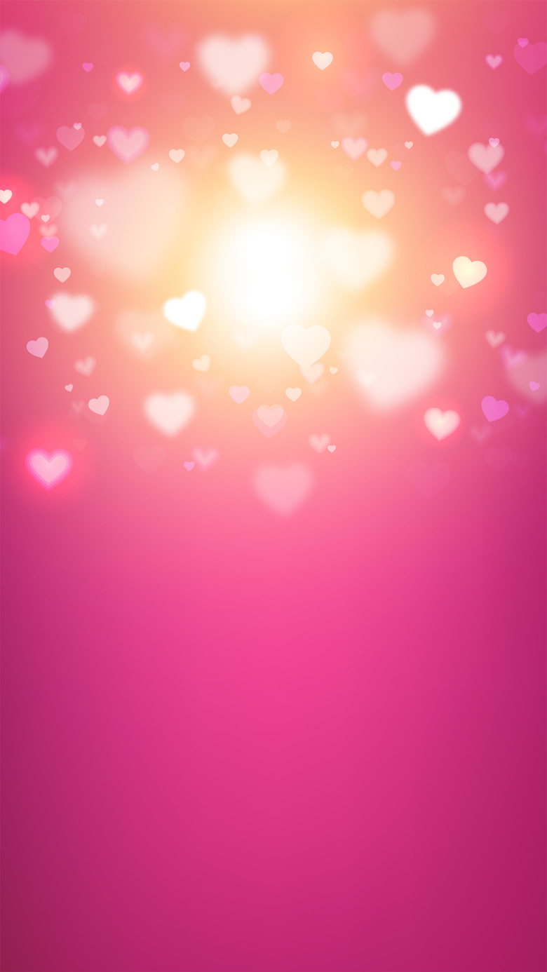 浪漫情人节粉红色背景白色心形图案H5背景
