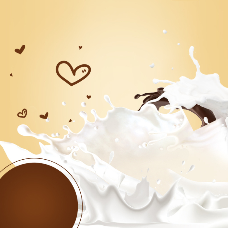 飞溅牛奶奶香坚果PSD分层主图背景素材