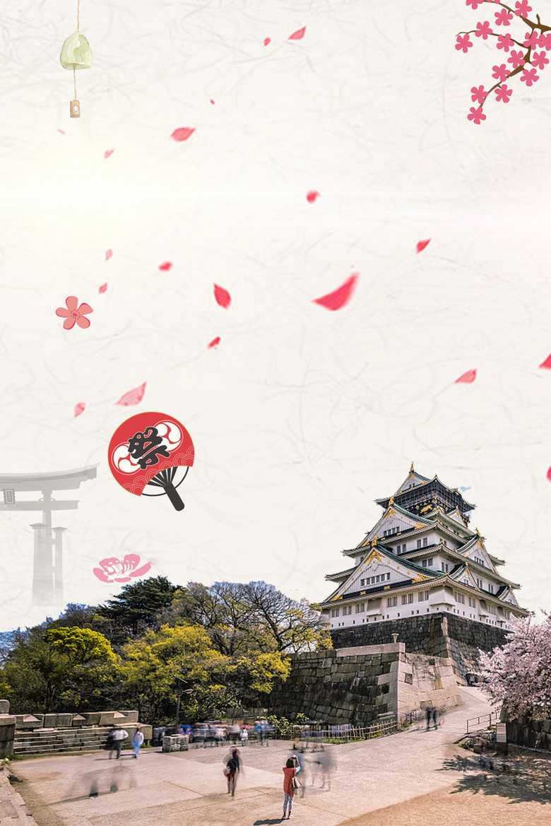 日本大阪旅游海报背景素材