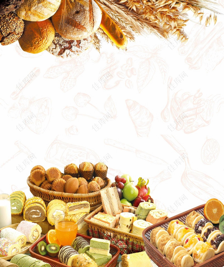 食品面包饮品纹理背景
