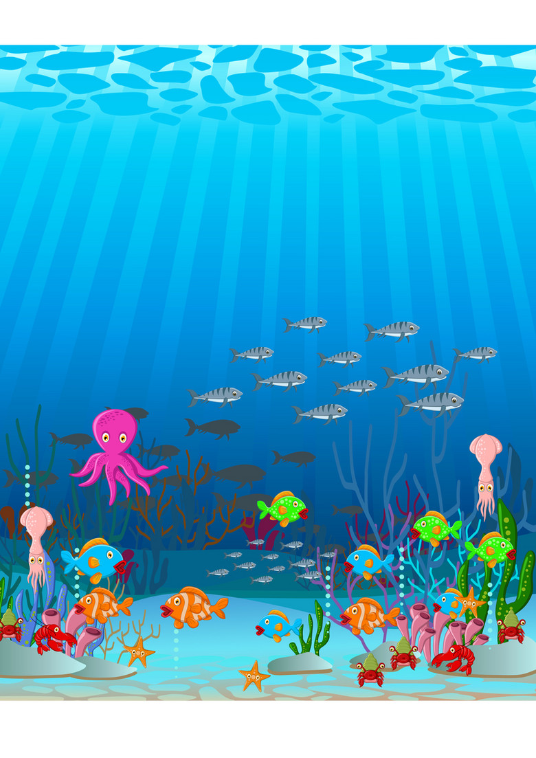 卡通海底世界儿童乐园背景素材