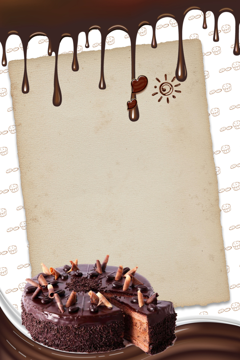 情人节棕色简约巧克力蛋糕促销海报