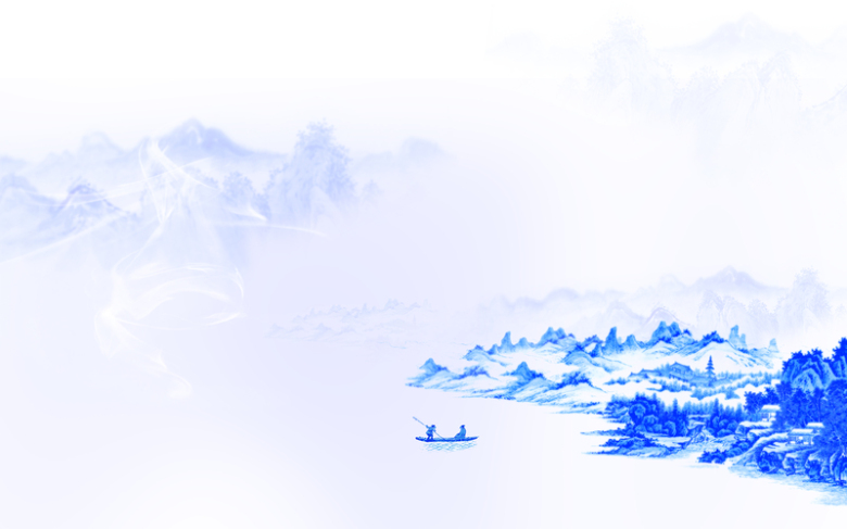 中国蓝山水海报背景
