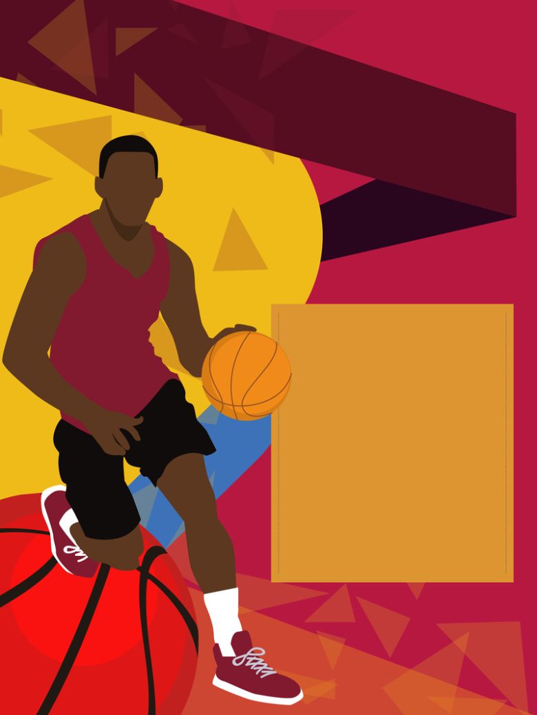 手绘大气NBA球赛海报背景素材