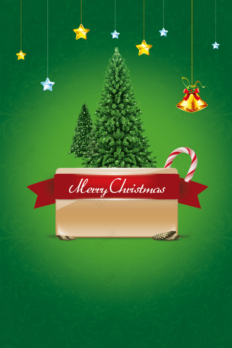绿色圣诞树圣诞海报
