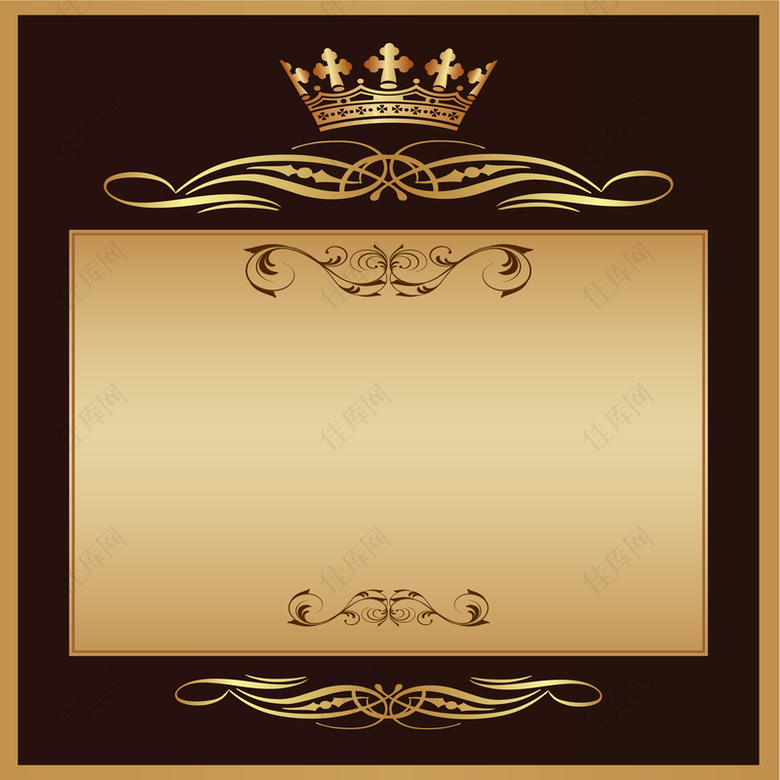 金色皇冠边框背景素材