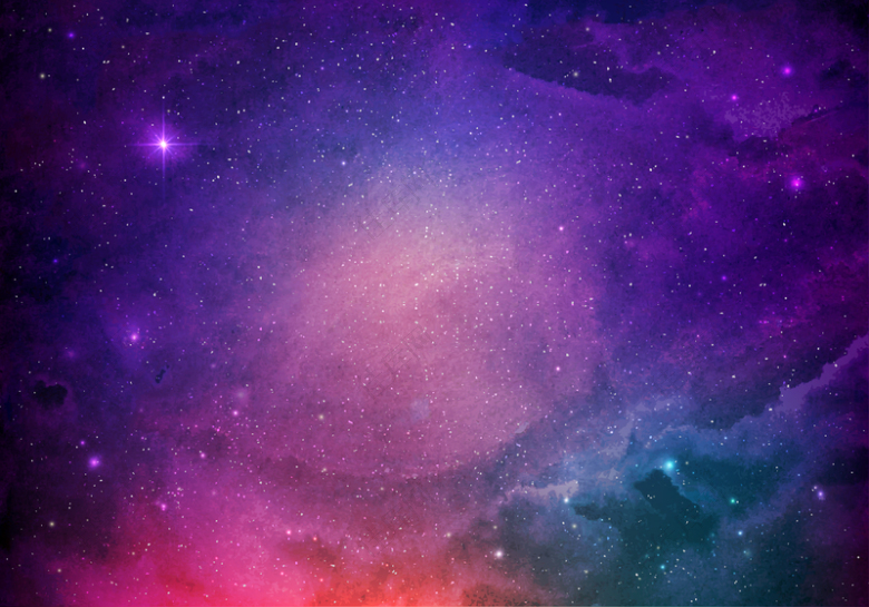 水彩梦幻渐变紫色星空宇宙海报背景素材
