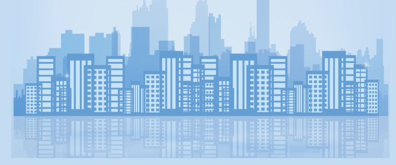 城市剪影淡蓝AI背景