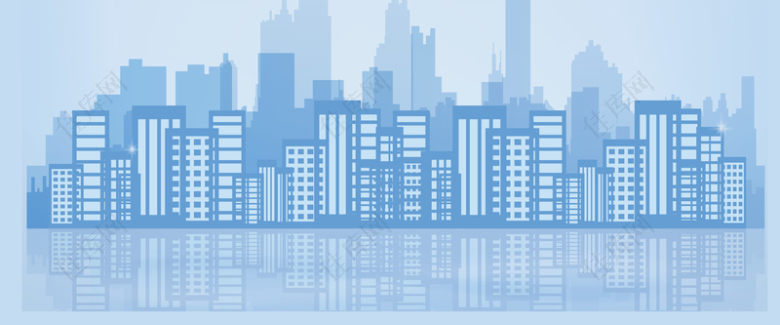城市剪影淡蓝AI背景