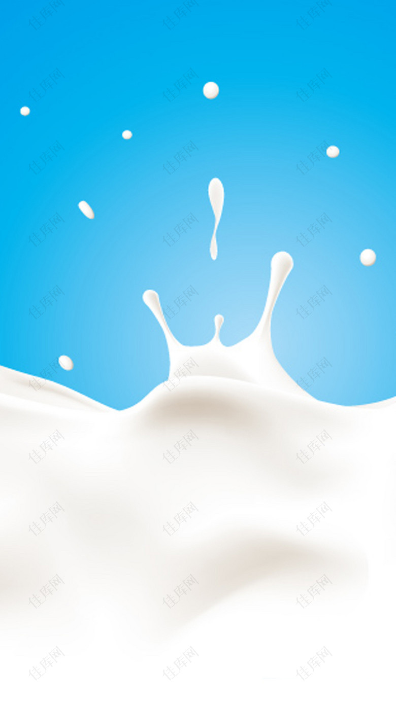 蓝色牛奶水珠矢量图H5背景