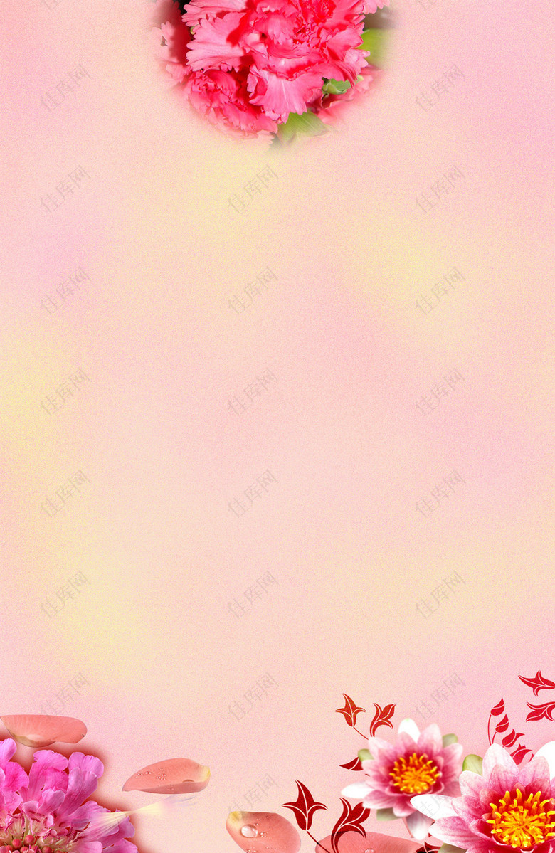 粉色梦幻花瓣妇女节背景