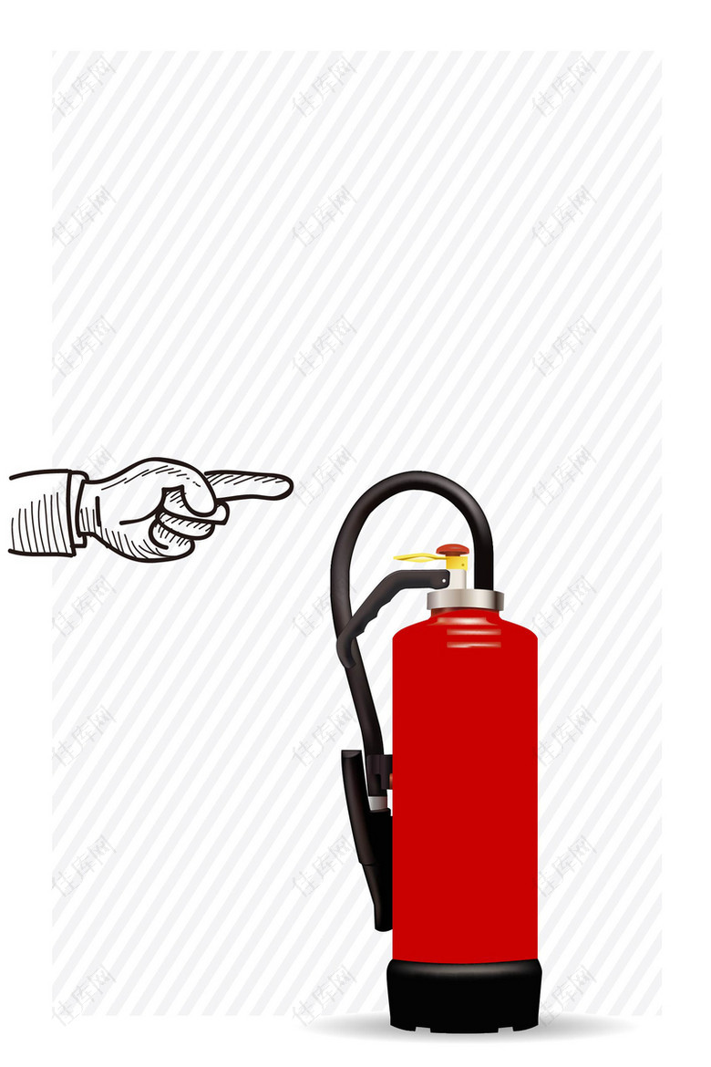 卡通手绘消防器材消防栓海报背景