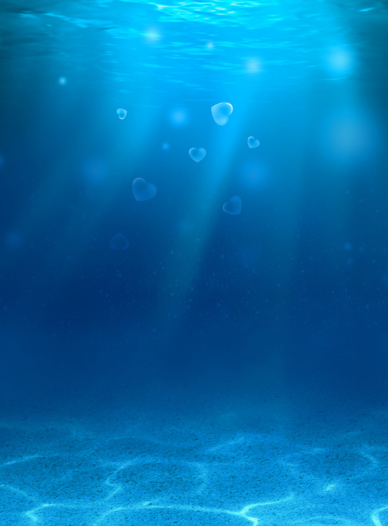蓝色海底水下海水背景素材