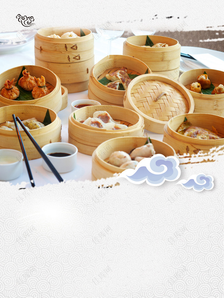 广州粤式早茶海报设计港式美食早餐