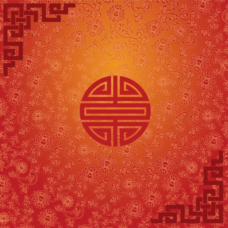 矢量中国风传统节日红色背景