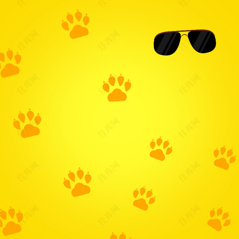 黄色卡通狗印宠物用品PSD分层主图