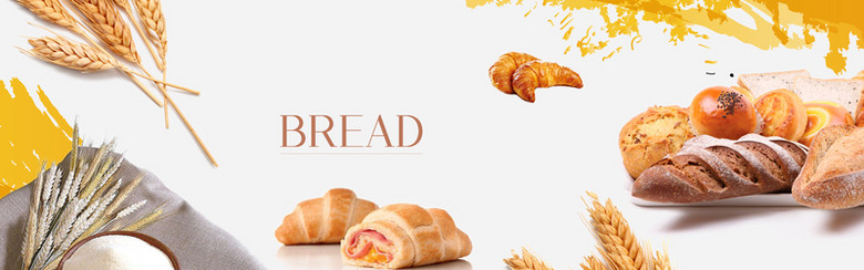 面包简约文艺白色食品海报背景