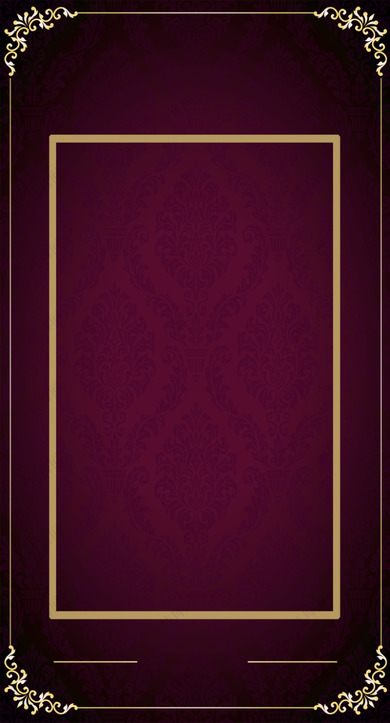 紫红欧花底纹框架背景图