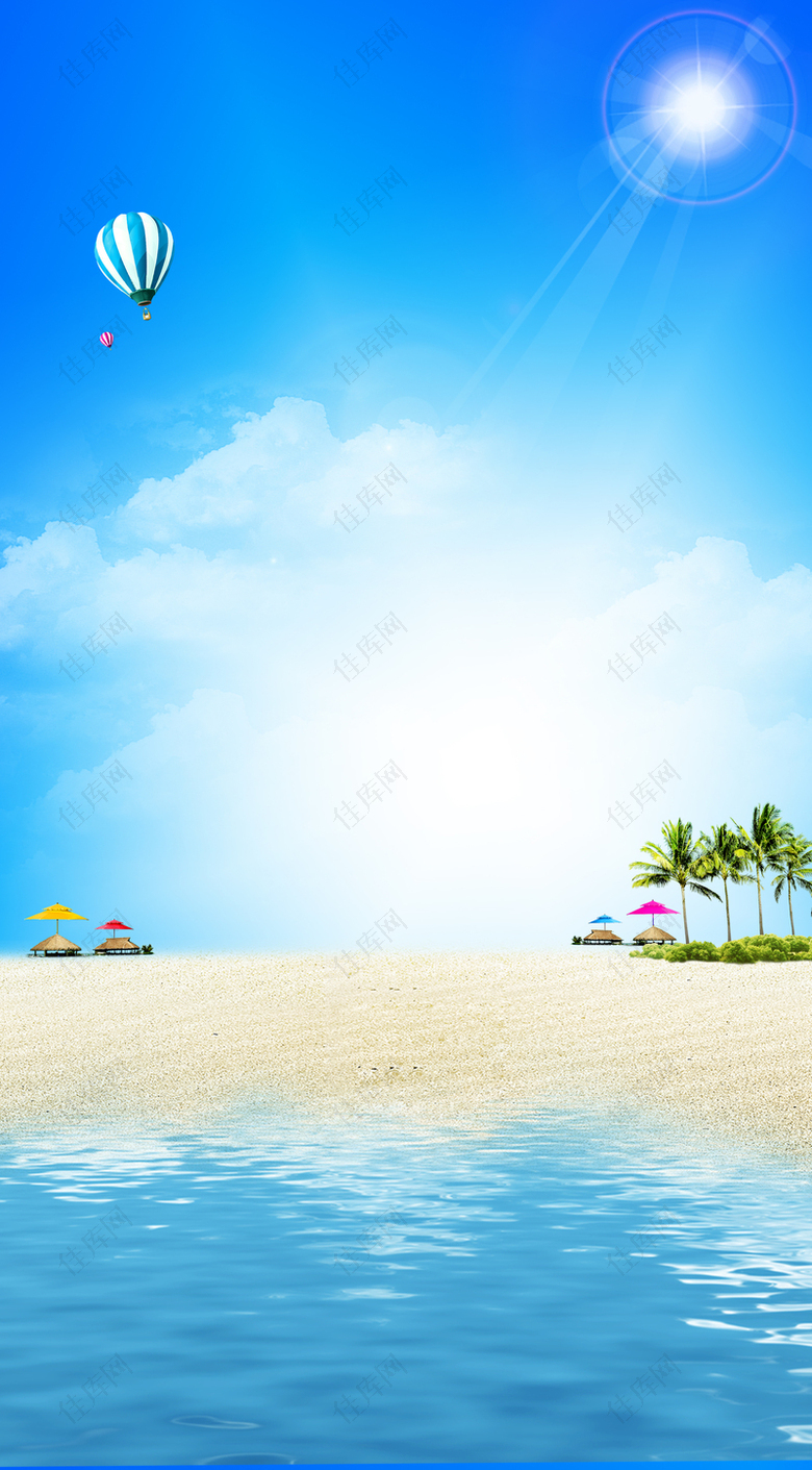 夏日海边沙滩背景